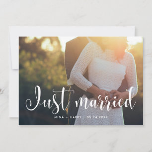 Tarjeta fotográfica con estilo recién casada