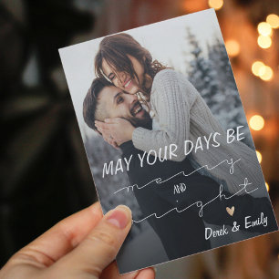 Tarjeta fotográfica con guión de Bonito brillante 