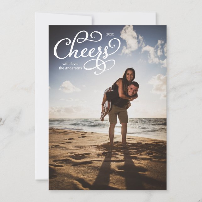 Tarjeta fotográfica con guión elegante (Anverso)