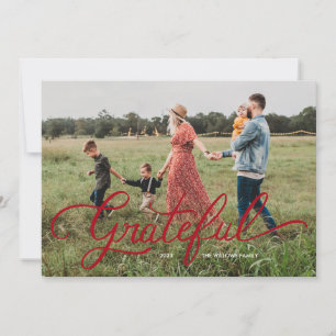 Tarjeta fotográfica con letras de agradecimiento
