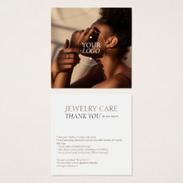 Tarjeta fotográfica con logotipo de joyería