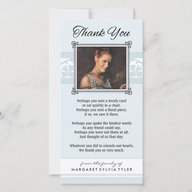 Tarjeta fotográfica conmemorativa Blue & White (Anverso)