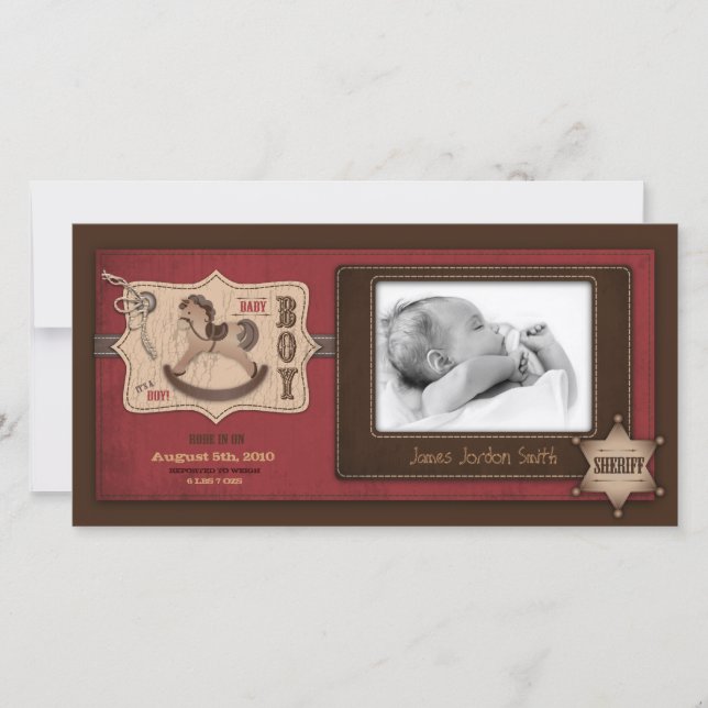 Tarjeta fotográfica Cowboy Baby (Anverso)