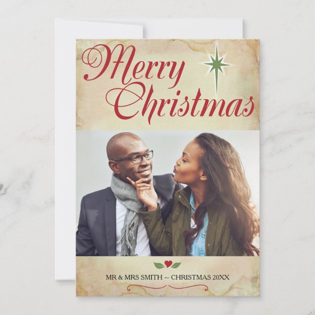 Tarjeta fotográfica cristiana de Navidad, las escr (Anverso)