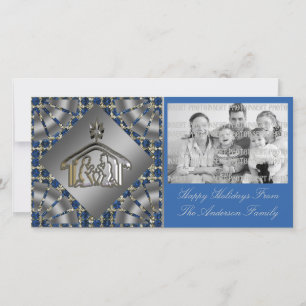 Tarjeta fotográfica cristiana religiosa de Navidad