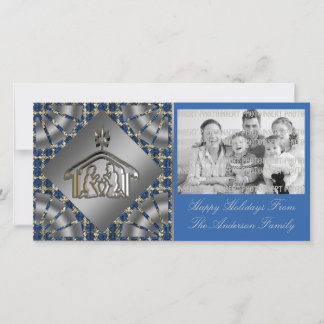 Tarjeta fotográfica cristiana religiosa de Navidad