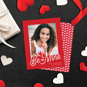 Tarjeta fotográfica Cute Be Mine Heart Valentine C