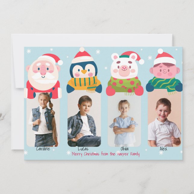 Tarjeta fotográfica de 4 Navidades (Anverso)