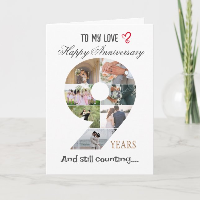 Tarjeta fotográfica de 9 años del aniversario del  (Anverso)