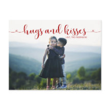 Tarjeta fotográfica de abrazos y besos El día de S