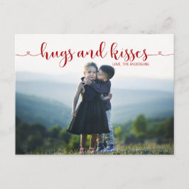 Tarjeta fotográfica de abrazos y besos El día de S