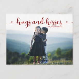 Tarjeta fotográfica de abrazos y besos El día de S