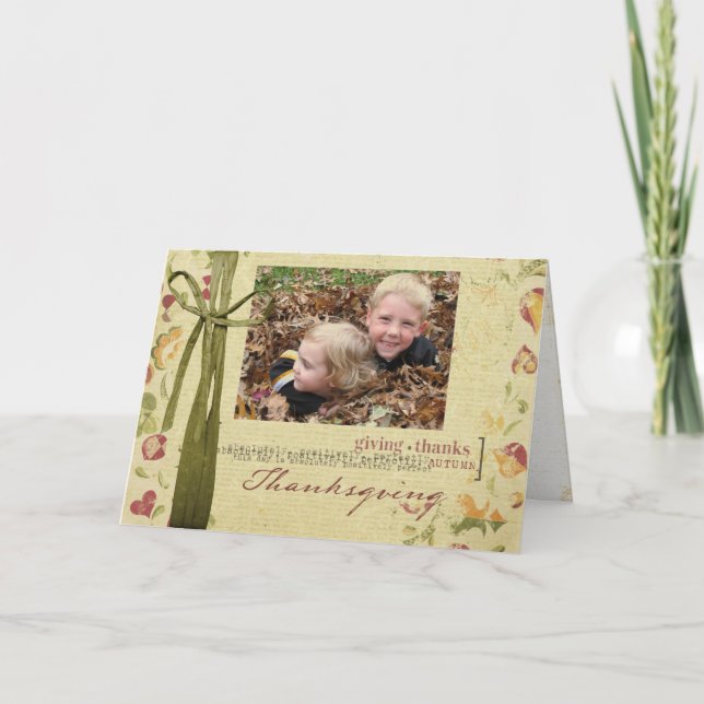 Tarjeta fotográfica de Acción de Gracias (Anverso)