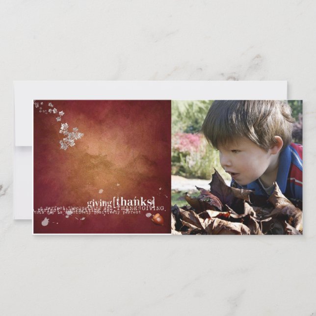 tarjeta fotográfica de acción de gracias (Anverso)