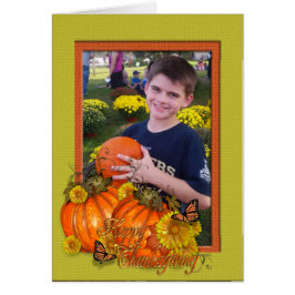 Tarjeta fotográfica de Acción de Gracias con calab