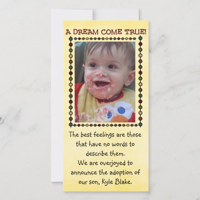 tarjeta fotográfica de adopción (Anverso)