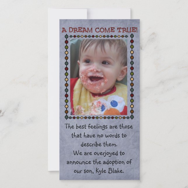 tarjeta fotográfica de adopción (Anverso)