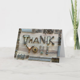 Tarjeta fotográfica de agradecimiento a la constru