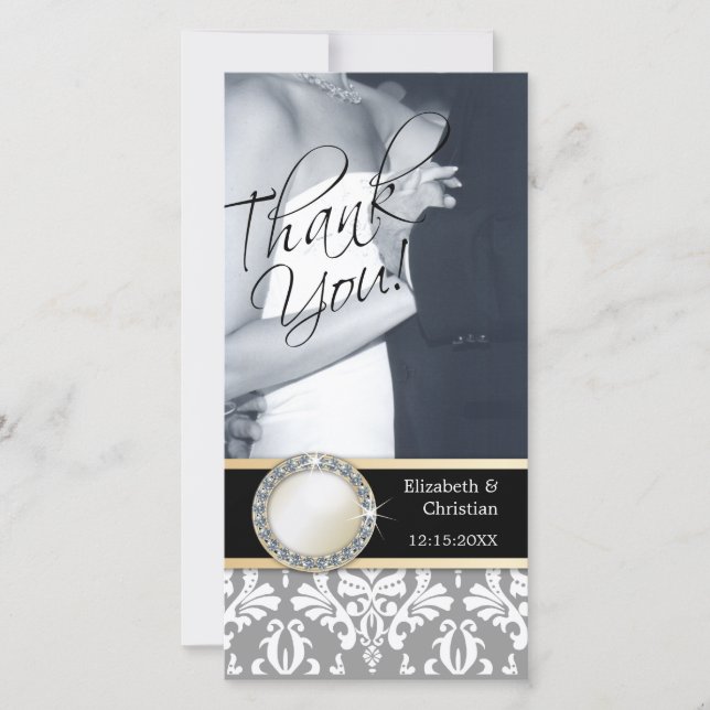 Tarjeta fotográfica de agradecimiento al boda (Anverso)