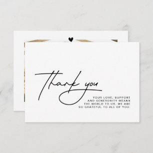 Tarjeta fotográfica de agradecimiento al boda