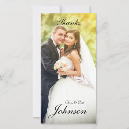 Tarjeta fotográfica de agradecimiento al boda