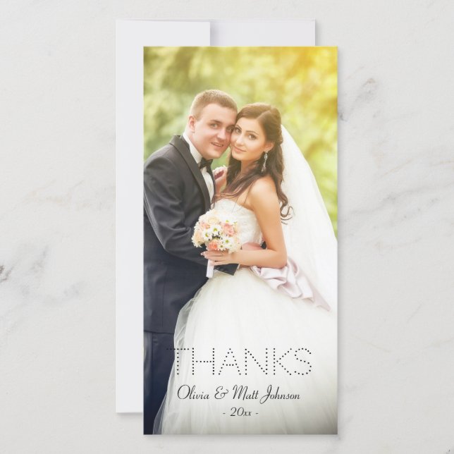 Tarjeta fotográfica de agradecimiento al boda (Anverso)