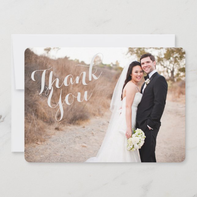 Tarjeta fotográfica de agradecimiento al boda (Anverso)
