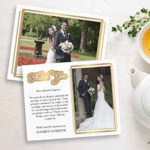 Tarjeta fotográfica de agradecimiento al boda