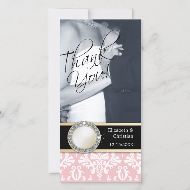 Tarjeta fotográfica de agradecimiento al boda (Anverso)