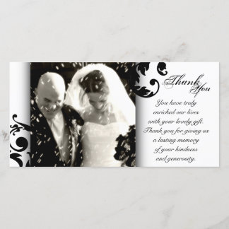Tarjeta fotográfica de agradecimiento al boda - Bl