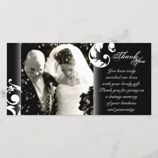 Tarjeta fotográfica de agradecimiento al boda - Bl