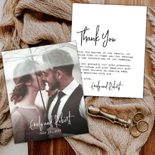 Tarjeta fotográfica de agradecimiento al Boda de t