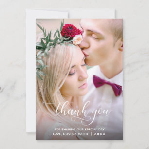 Tarjeta fotográfica de agradecimiento al boda   Gu