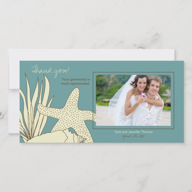 Tarjeta fotográfica de agradecimiento al boda - Te (Anverso)
