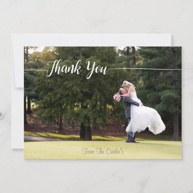 Tarjeta fotográfica de agradecimiento Boda con esc (Anverso)