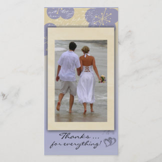 Tarjeta fotográfica de agradecimiento de boda de p