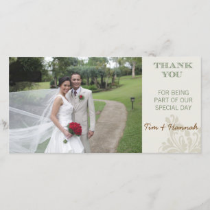 Tarjeta fotográfica de agradecimiento de boda pers