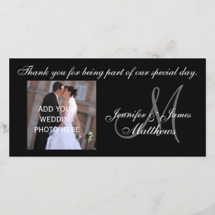 Tarjeta fotográfica de agradecimiento de boda pers