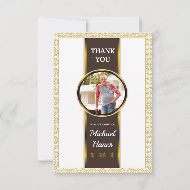 Tarjeta fotográfica de agradecimiento de funeral (Anverso)