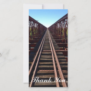 Tarjeta fotográfica de agradecimiento - ferrocarri