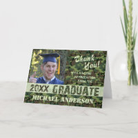 Tarjeta fotográfica de agradecimiento por graduaci