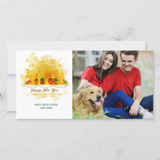 Tarjeta fotográfica de aldea para Navidades de art (Anverso)