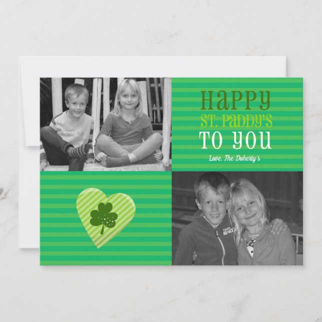 Tarjeta fotográfica de amor de St. Patrick (Anverso)