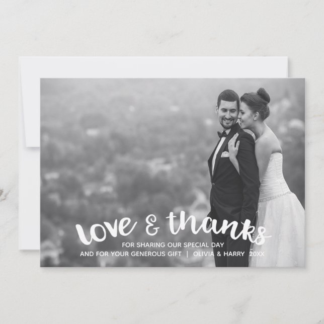 Tarjeta fotográfica de amor y agradecimiento Boda  (Anverso)