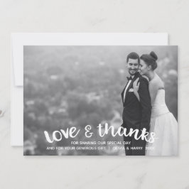 Tarjeta fotográfica de amor y agradecimiento Boda