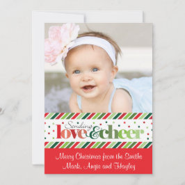 Tarjeta fotográfica de amor y alegría para Navidad