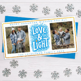 Tarjeta fotográfica de amor y luz Hanukkah