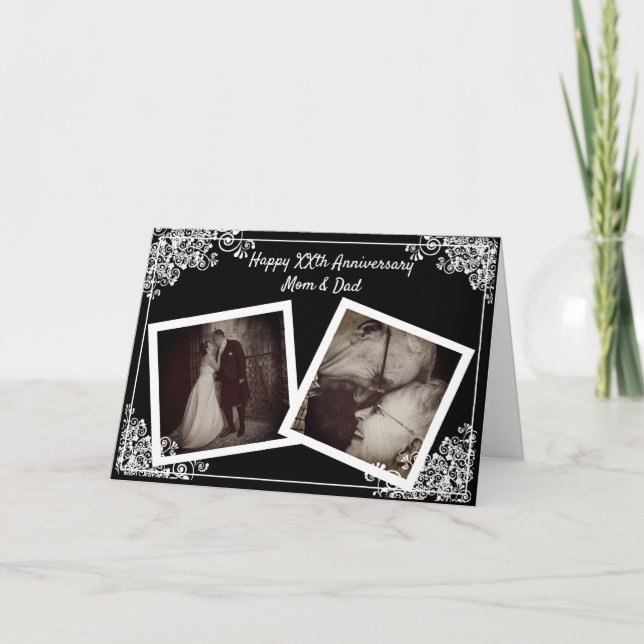 Tarjeta fotográfica de aniversario feliz (Anverso)