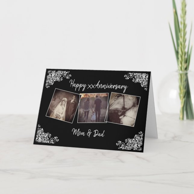 Tarjeta fotográfica de aniversario personalizada (Anverso)