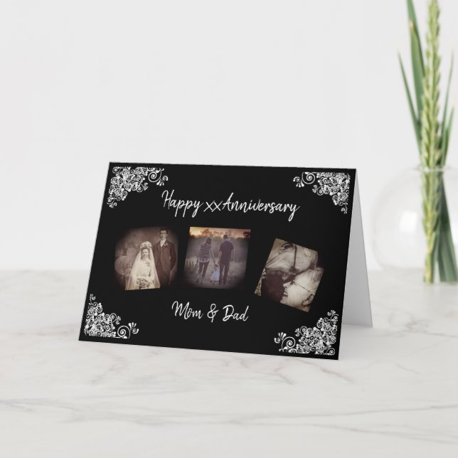 Tarjeta fotográfica de aniversario personalizada (Anverso)
